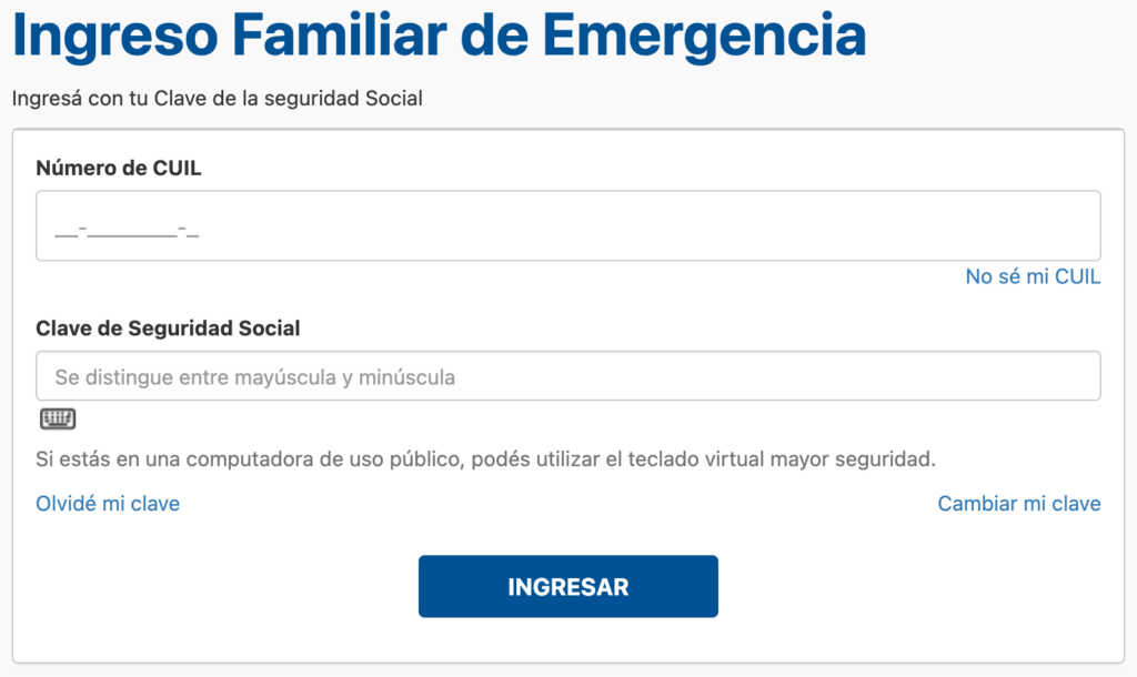 Ingreso Familiar por Emergencia - Inscribirse en el IFE